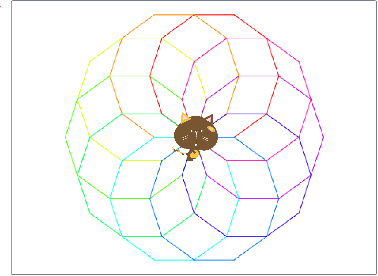 スクラッチ　ブロック定義を使って描いた幾何学模様（正十角形）